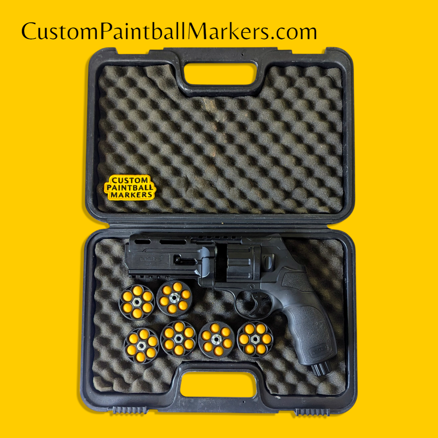T4E .50 Cal TR50 Paintball Revolver w/ 11 Joule Upgrade Valve w/ Red Dot (410 FPS)