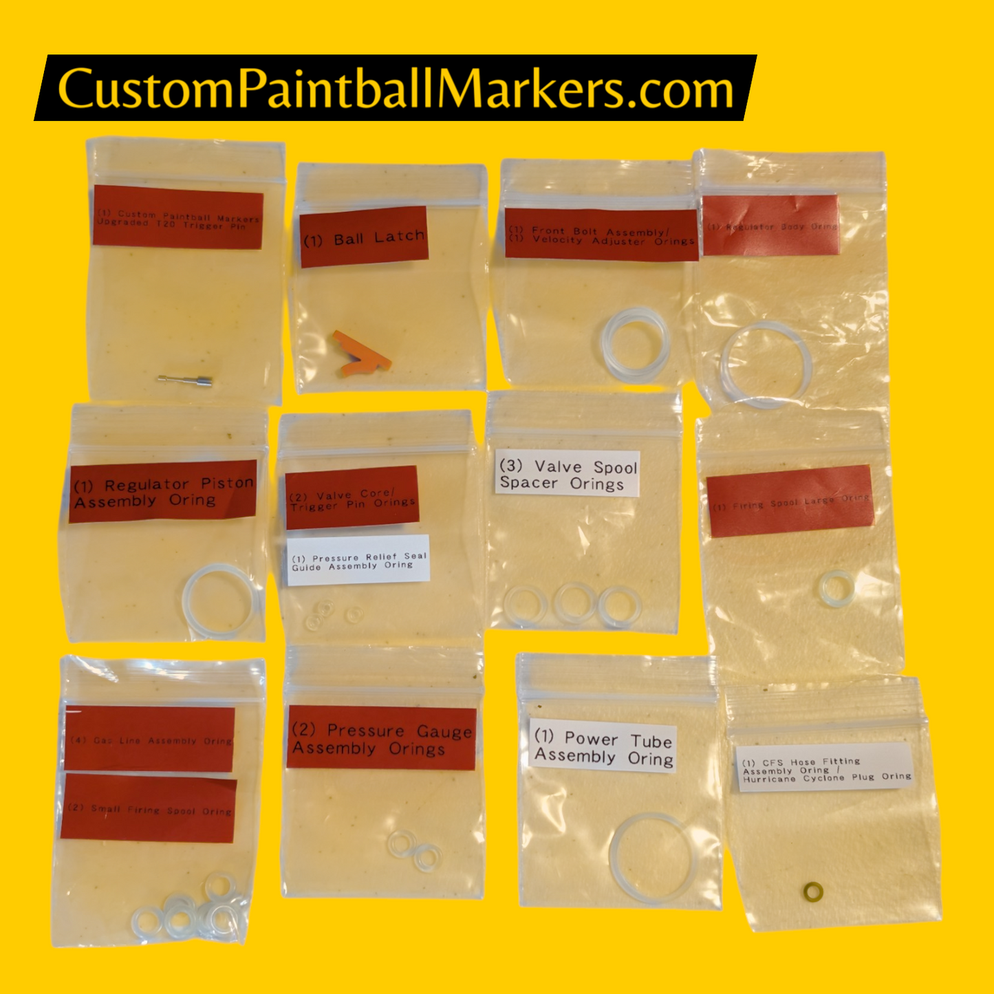 Custom Paintball Markers' Tippmann X7 Phenom / Tacamo Hurricane / MKP-II Rebuild Kit