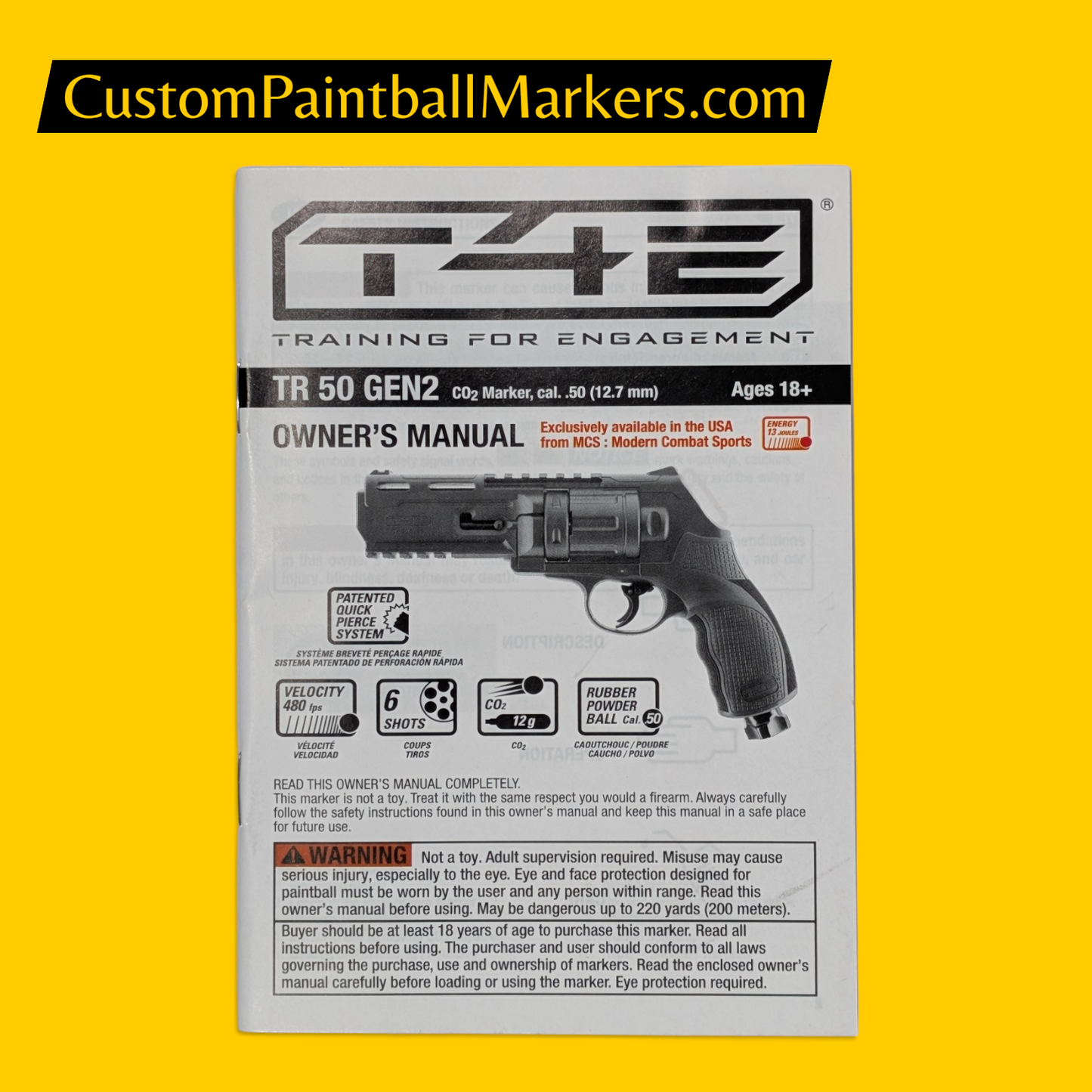 Umarex T4E TR50 Gen-2 13 Joule Revolver "Dreadnought"