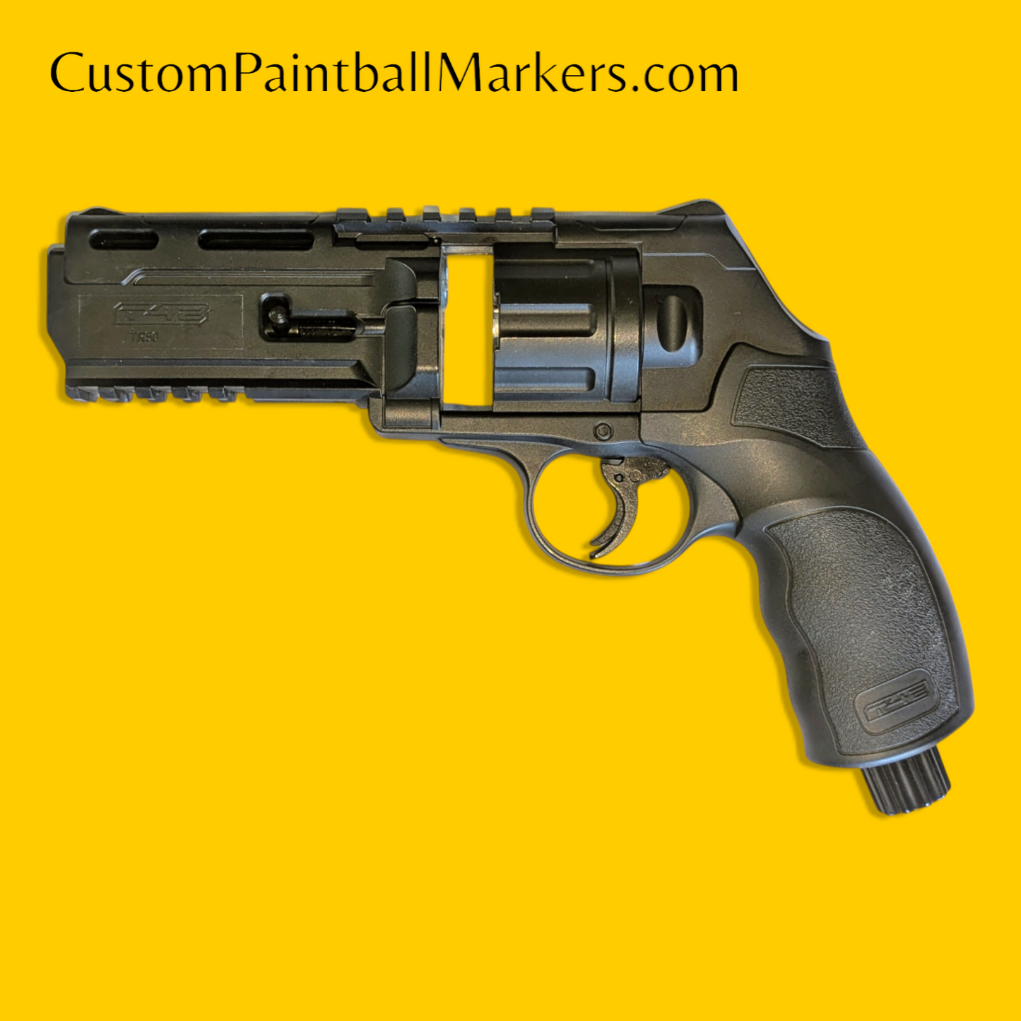 T4E .50 Cal TR50 Paintball Revolver w/ 11 Joule Upgrade Valve w/ Red Dot (410 FPS)