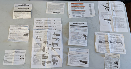Lot of Tippmann X7 Classic & X7 Phenom Parts Manuals